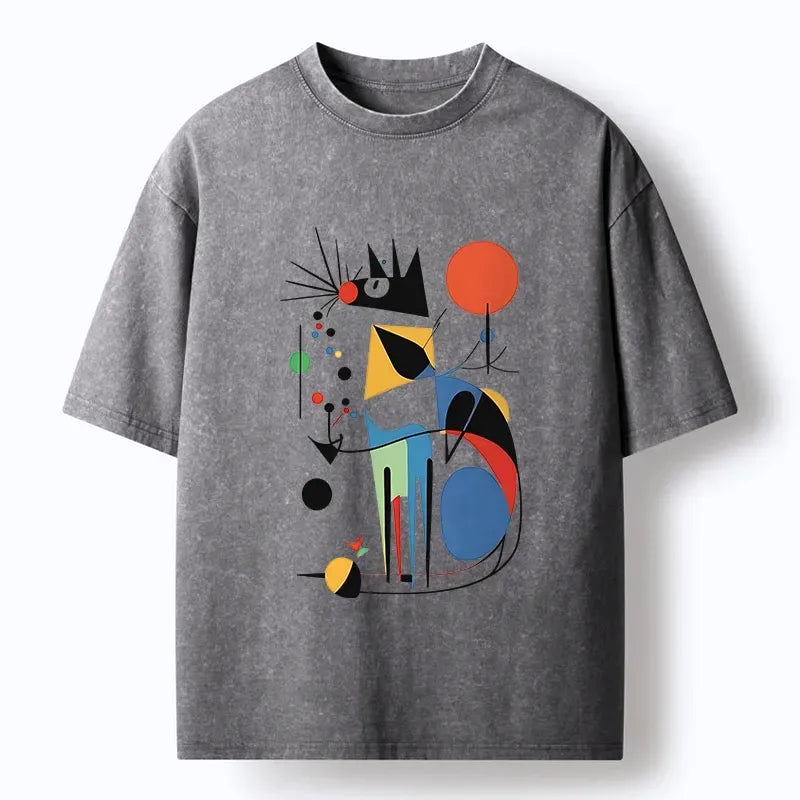 Japanese Vintage Cat Shirt for Streetwear