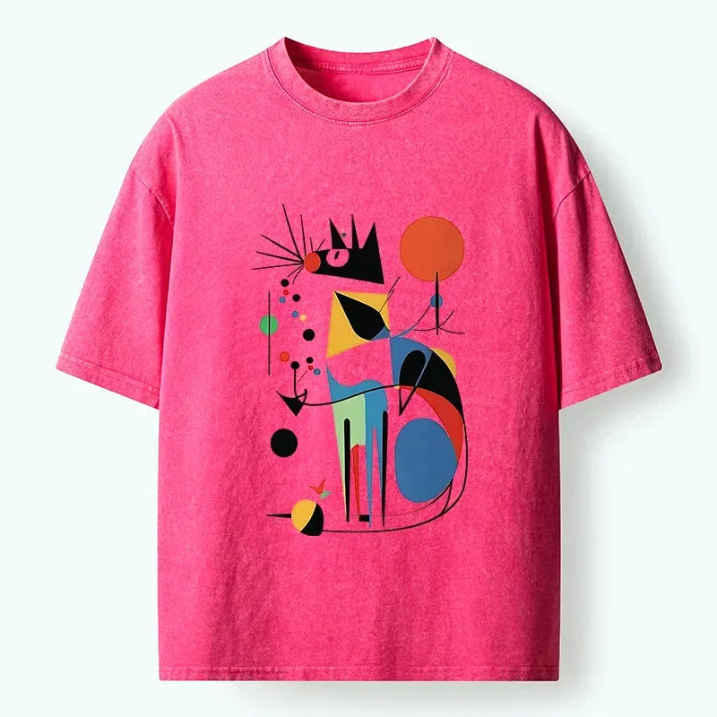 Japanese Vintage Cat Shirt for Streetwear