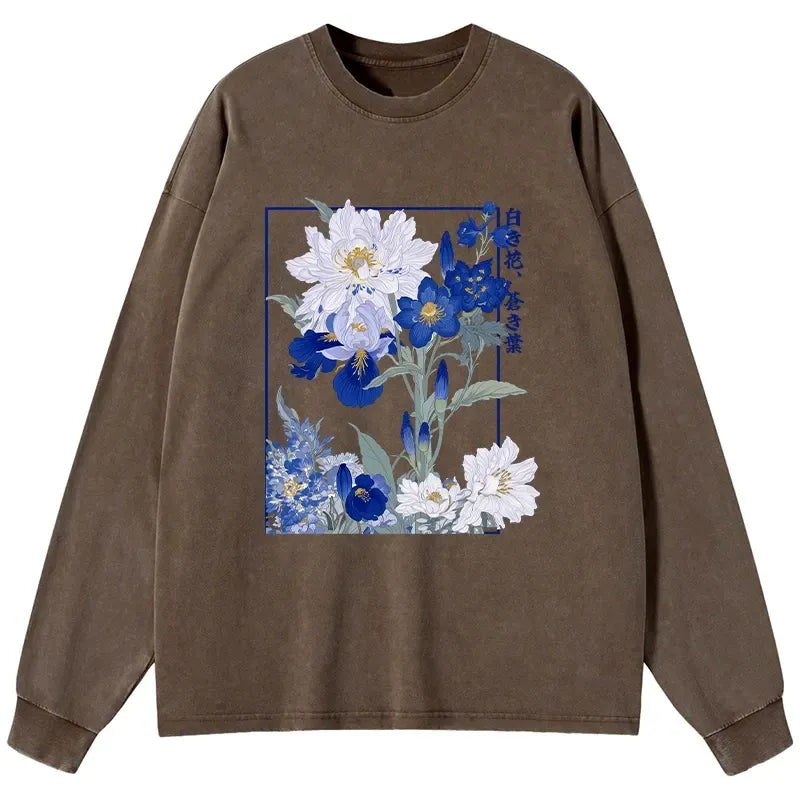 Japanese Washed Long Sleeve T-Shirt for Daily Wear