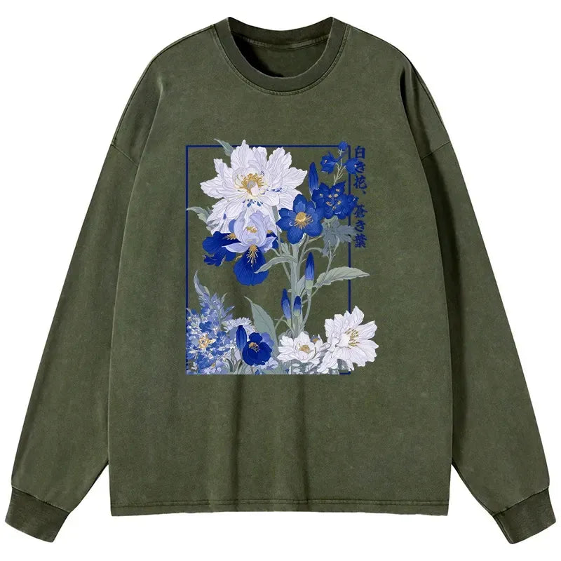 Kyoto-Lion Blossom Long Sleeve Tee for Spring