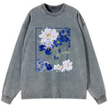 Kyoto-Lion Blossoms Of The Firmament Washed Long Sleeve T-Shirt