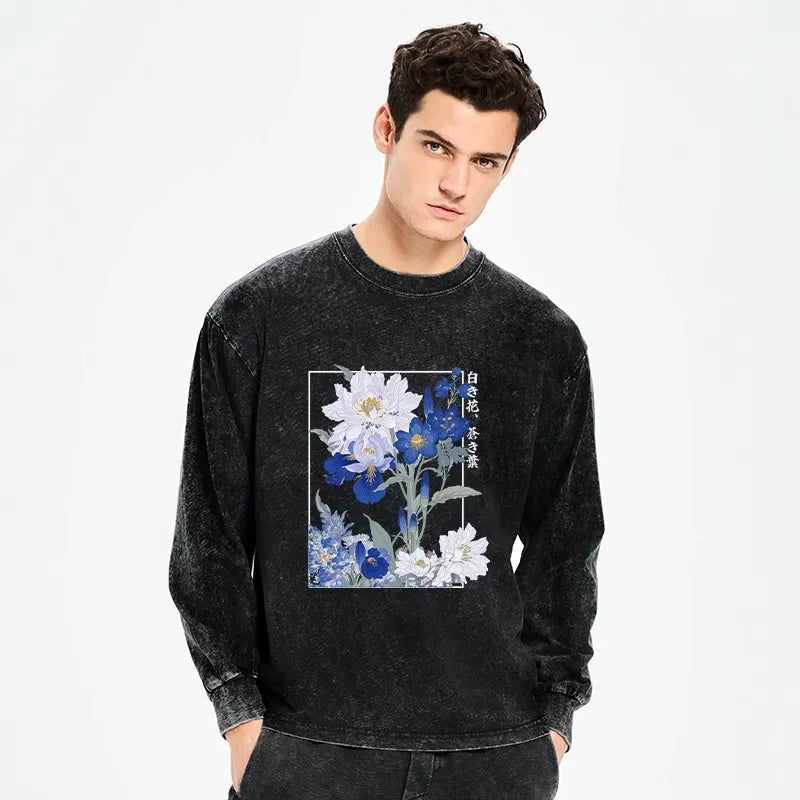 Japanese Washed Long Sleeve T-Shirt for Daily Wear