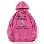 Kyoto-Lion A Real Ladder Funny Washed Hoodie