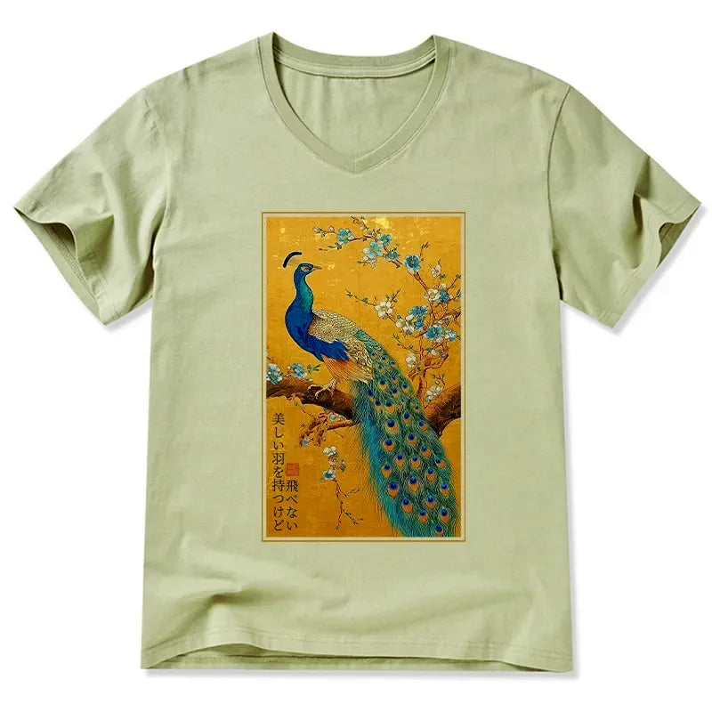 Elegant Japanese V-Neck Tee Trendy Gift Idea
