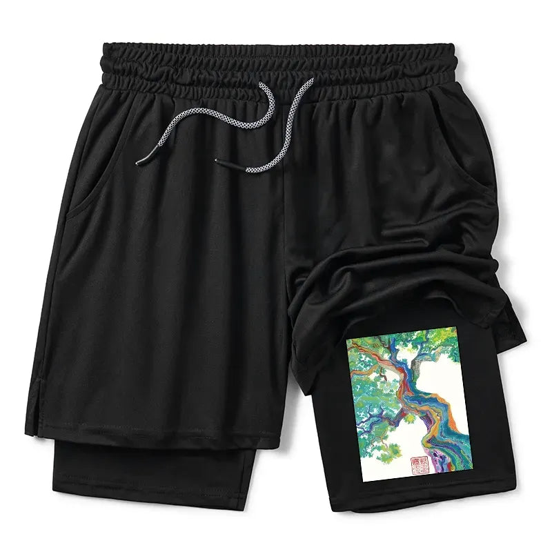 Colorful Magic Tree Training Shorts for Summer