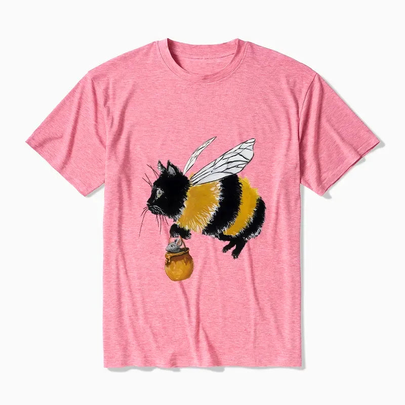 Kyoto-Lion Catbee Funny Cotton Blend T-Shirt