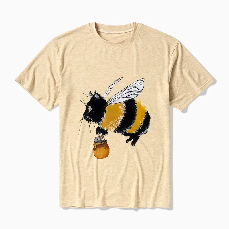 Kyoto-Lion Catbee Funny Cotton Blend T-Shirt