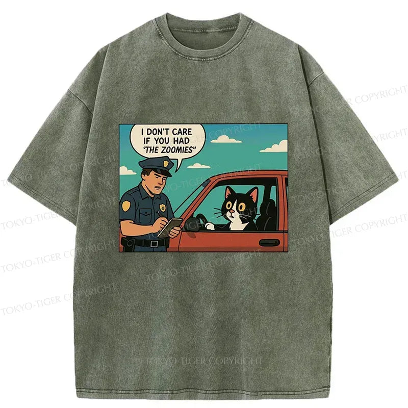 Kyoto-Lion Cat Gets Ticket For Speeding Washed T-Shirt