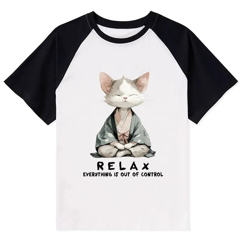 Kyoto-Lion Zen Cat Relaxation£¬Everything's Out Of Control Raglan T-shirt