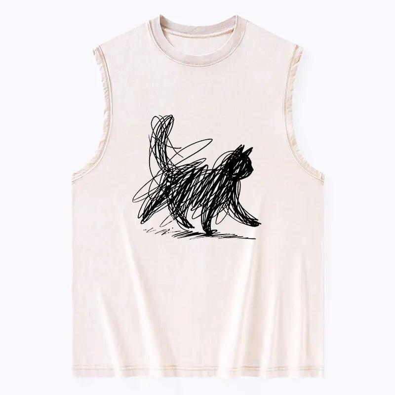 Kyoto lion art washed tank for summer