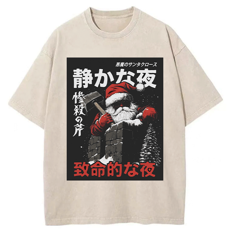 Kyoto-Lion Not So Silent Night Washed T-Shirt