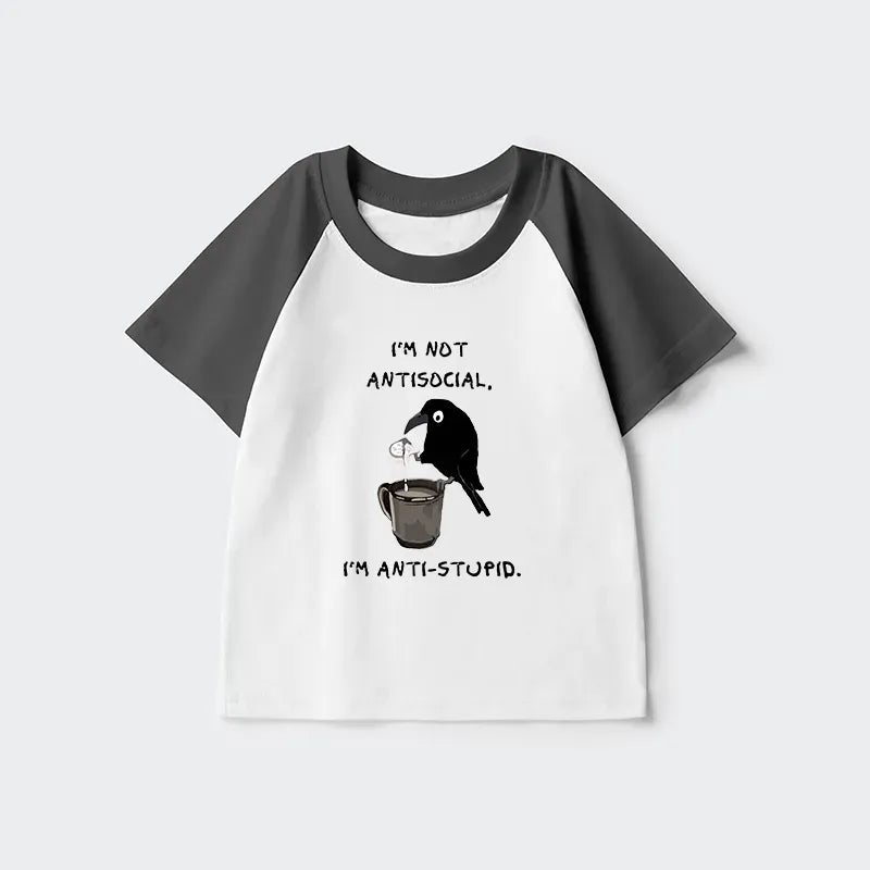 Japanese Crow Raglan for Kids Gift Idea