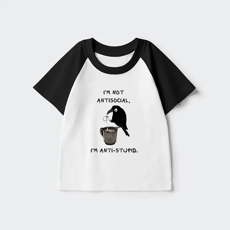 Japanese Crow Raglan for Kids Gift Idea