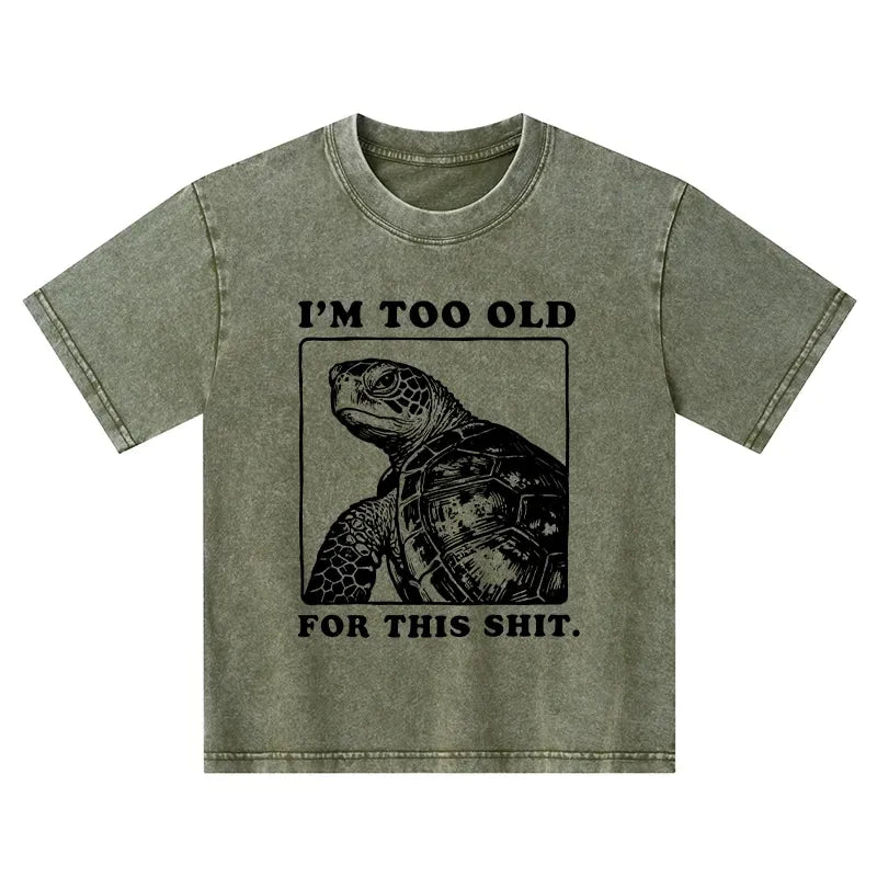 Washed retro meme tee for summer vacation