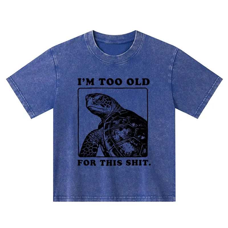 Kyoto-Lion Turtle I Quit Meme Energy Washed T-Shirt
