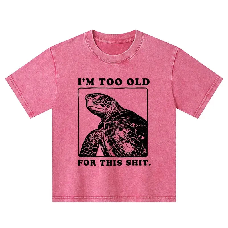 Kyoto-Lion Turtle I Quit Meme Energy Washed T-Shirt