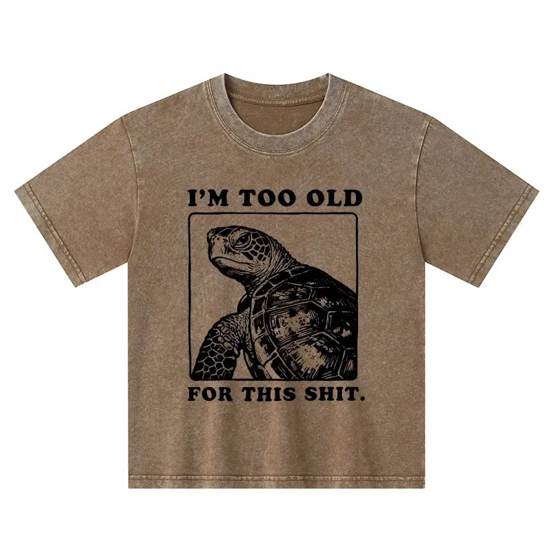 Washed retro meme tee for summer vacation