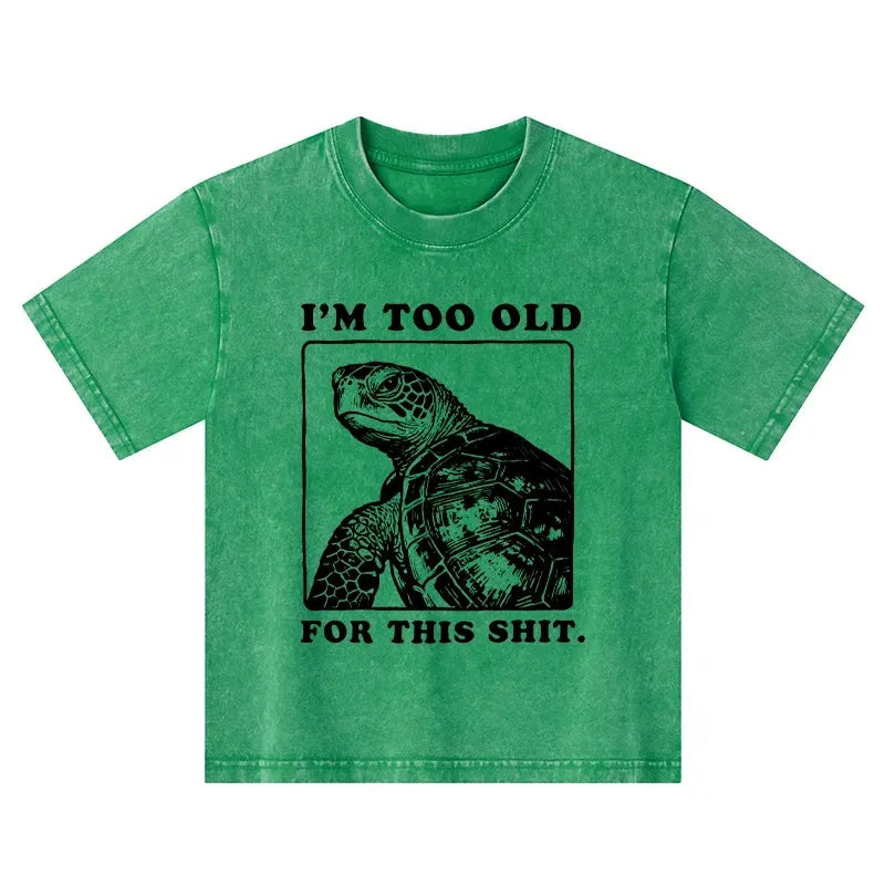 Washed retro meme tee for summer vacation
