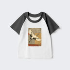 Kyoto-Lion Crane Spirit Kids Raglan T-shirt