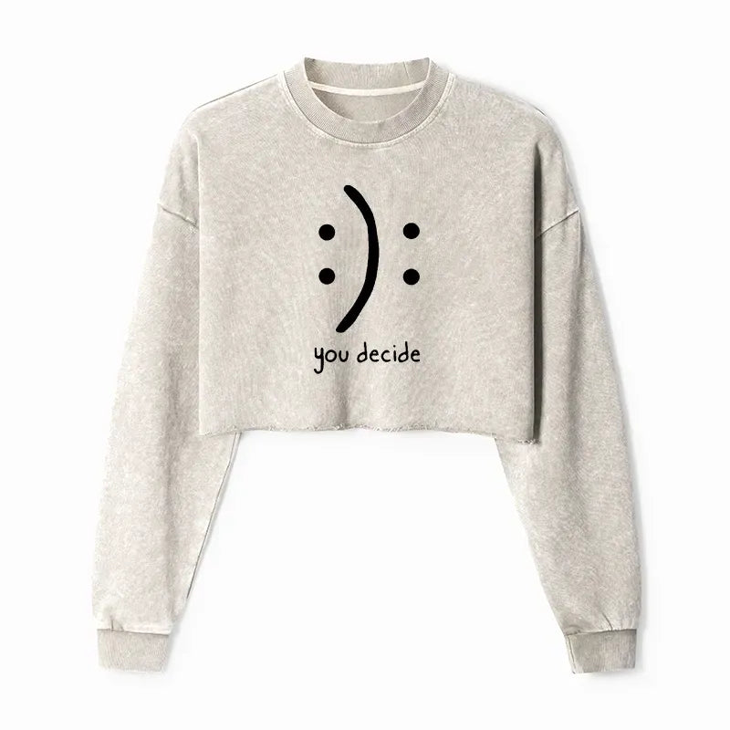 Best Seller Washed Crop Sweatshirt for Women