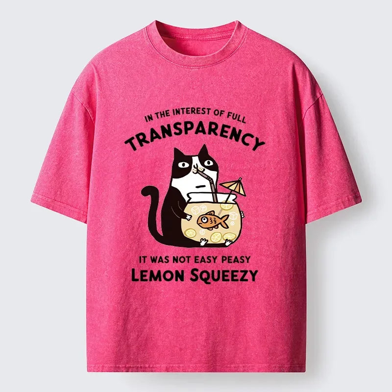Kyoto-Lion Cat Stealing Fishbowl Lemonade Washed T-Shirt