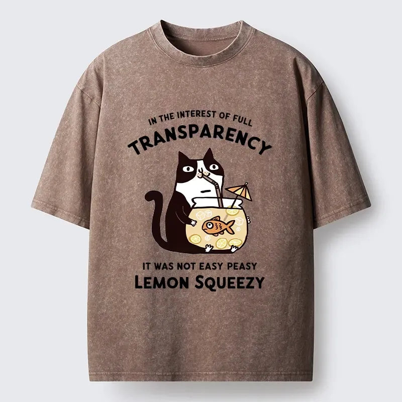 Washed Vintage Cat T-Shirt Summer