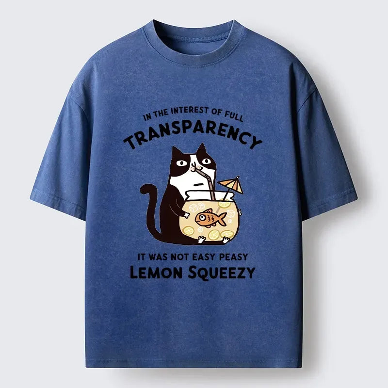 Washed Vintage Cat T-Shirt Summer