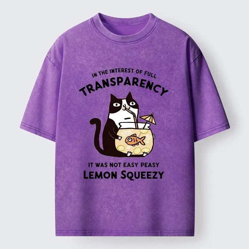 Washed Vintage Cat T-Shirt Summer