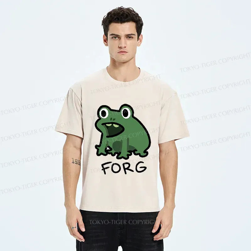 Kyoto-Lion Funny Forg Japan Washed T-Shirt