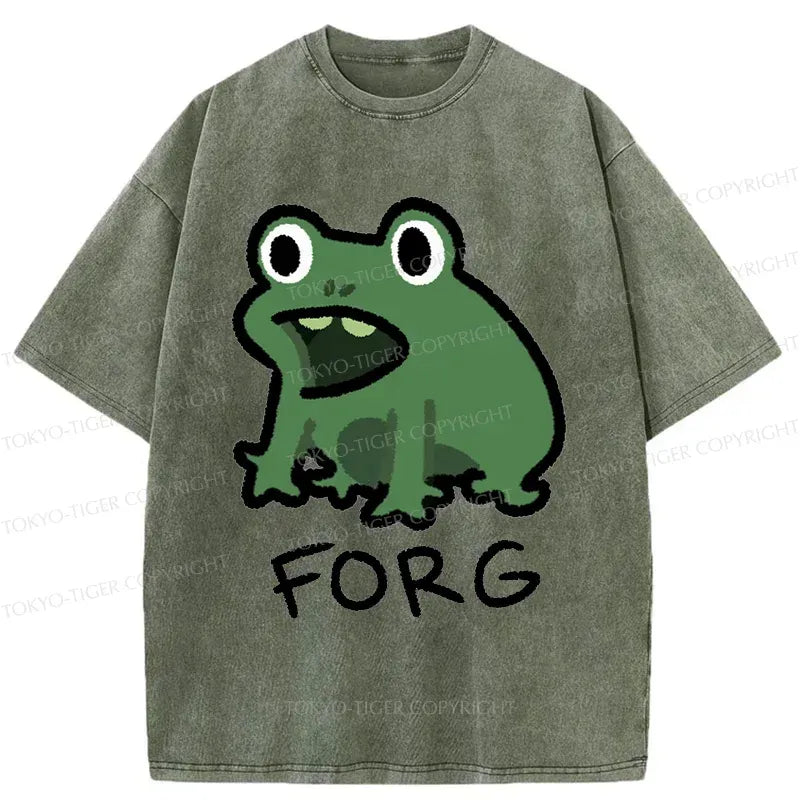 Kyoto-Lion Funny Forg Japan Washed T-Shirt