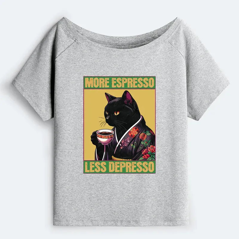 Kyoto-Lion Off Shoulder T-Shirt for Women