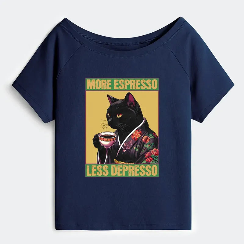 Kyoto-Lion Off Shoulder T-Shirt for Women