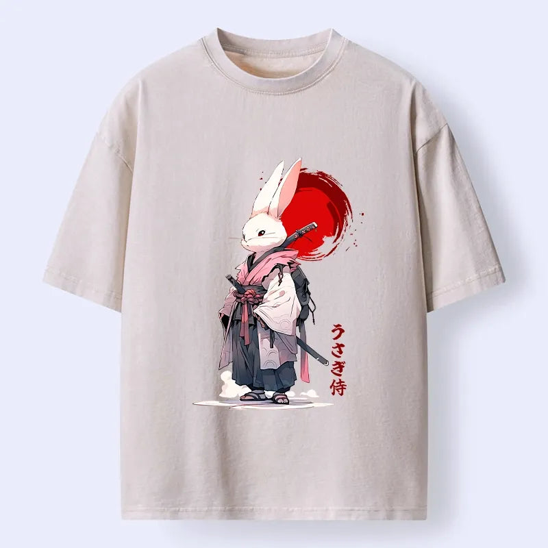 Kyoto-Lion Samurai Rabbit Washed T-Shirt