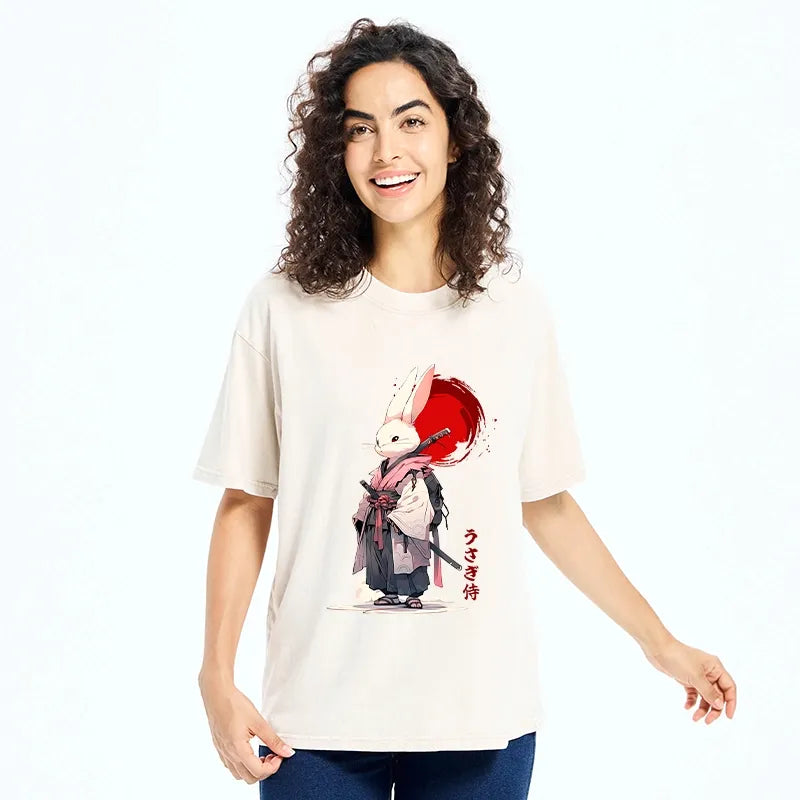 Kyoto-Lion Samurai Rabbit Washed T-Shirt