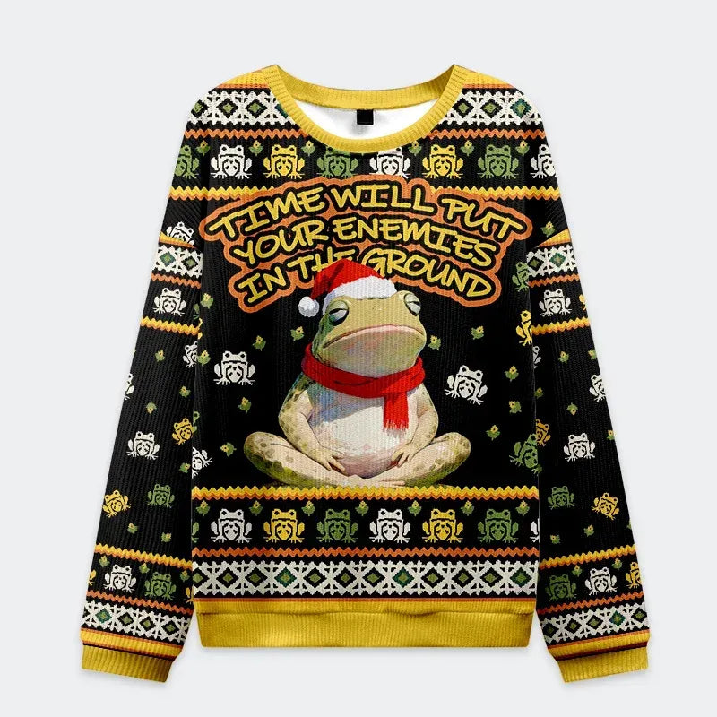 Japanese Christmas frog ugly sweatshirt for men