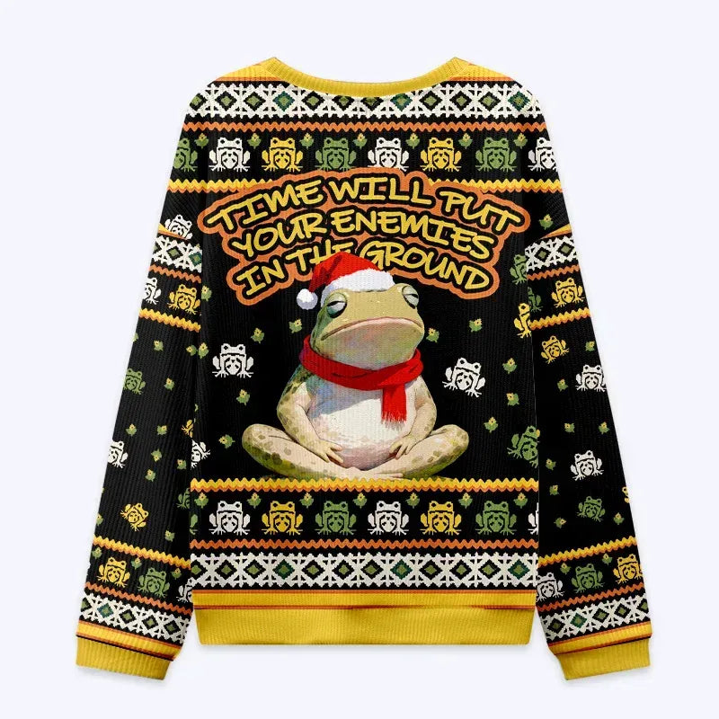 Japanese Christmas frog ugly sweatshirt for men