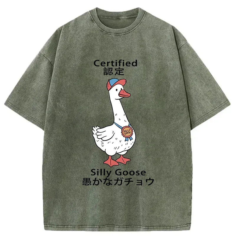 Kyoto-Lion Certified Funny Silly Goose Washed T-Shirt