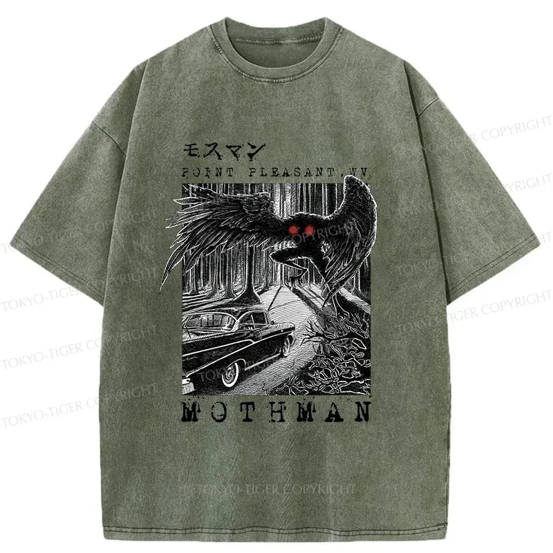 Kyoto-Lion Terrifying Mothman Washed T-Shirt