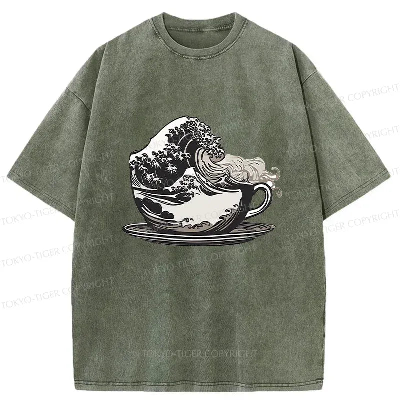 Kyoto Lion Washed T-Shirt for Casual