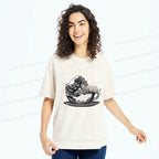 Kyoto Lion Washed T-Shirt for Casual