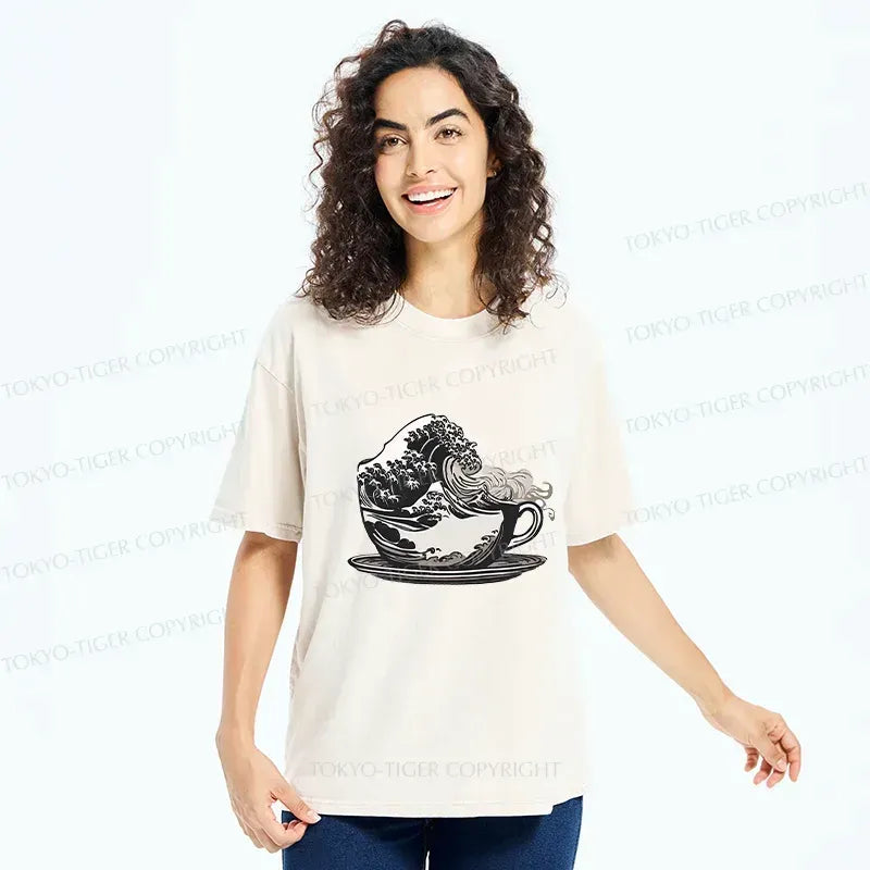 Kyoto Lion Washed T-Shirt for Casual