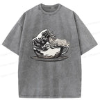Kyoto Lion Washed T-Shirt for Casual