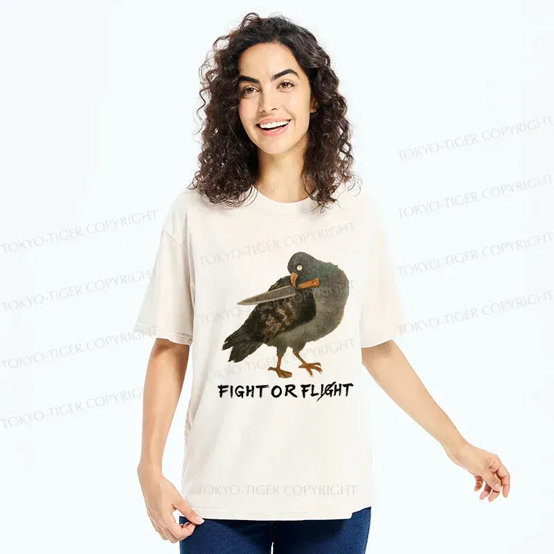 Kyoto-Lion Rebellious Pigeon Washed T-Shirt