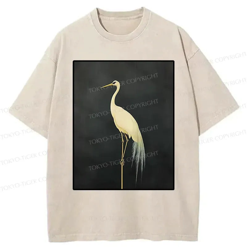 Washed ukiyo-e t-shirt for streetwear
