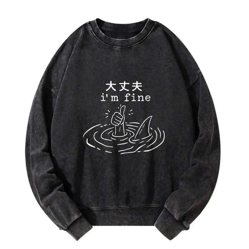 Kyoto-Lion People In Danger Washed Sweatshirt