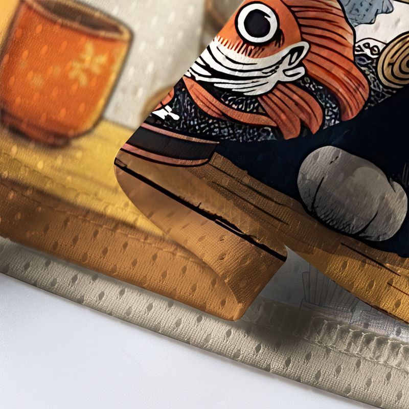 Kyoto-Lion Fat Cat Eating Ramen Mesh Jersey