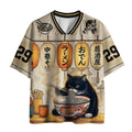 Japanese Fat Cat Eating Ramen Jersey