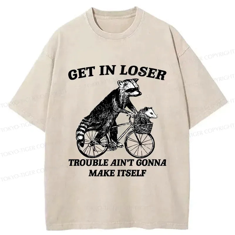 Japanese Vintage Raccoon Tee for Daily Wear