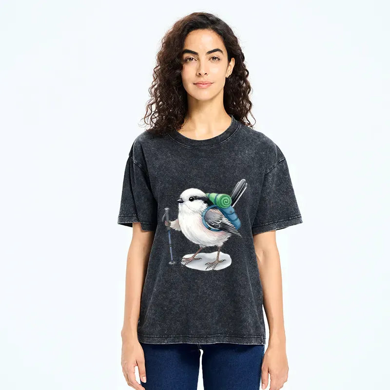 Kyoto-Lion Traveling Titmouse Washed T-Shirt