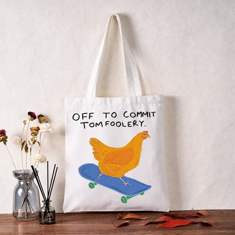 Kyoto-Lion Chicken Was About To Do Something Bad Tote Bag